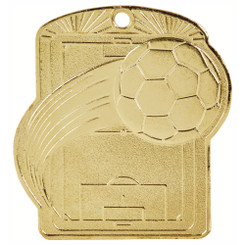 Rectangular Silver Football Medal - 6cm