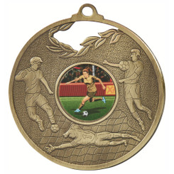 Large 70mm Silver Football Medal - 7cm