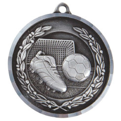 50mm Diamond Edged Football Medal (Gold/Silver) - 5cm