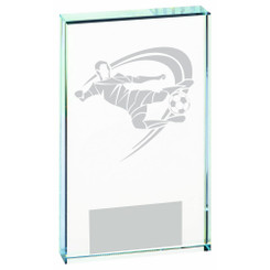 Clear Glass Football Award (Male) - 14cm