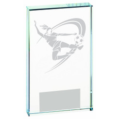 Clear Glass Football Award (Female) - 14cm
