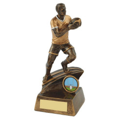 Resin Male Rugby Player Trophy - 19cm