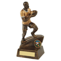 Resin Male Rugby Player Trophy - 22cm