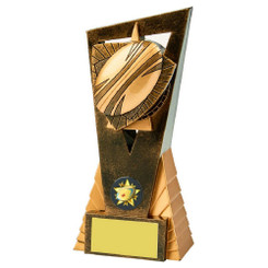Antique Gold Rugby Ball Edge Award - 18cm