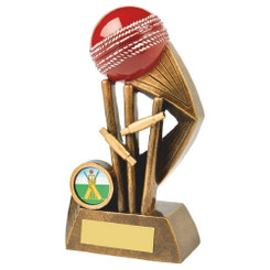 Resin Cricket Award with Red Ball - HEAVY - 16cm