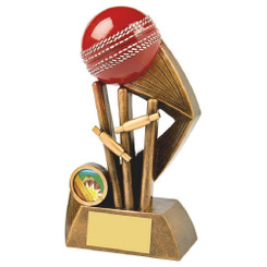 Resin Cricket Award with Red Ball - HEAVY - 18cm
