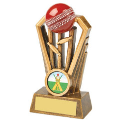 Resin Cricket Wicket Award with Red Ball - 12.5cm