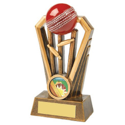 Resin Cricket Wicket Award with Red Ball - 14cm