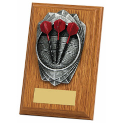 "Rose" Light Oak Tri Darts Plaque - 13cm