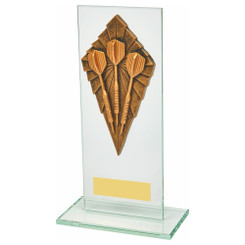Jade Glass Award with Resin Tri Dart Trim - 18cm