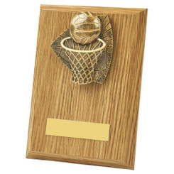 Wood Plaque with Resin Netball Trim - 15cm