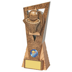 Antique Gold Netball Edge Trophy - 21cm