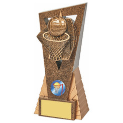 Antique Gold Netball Edge Trophy - 18cm