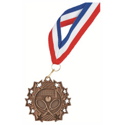 60mm Tennis Medal & Ribbon - 6cm
