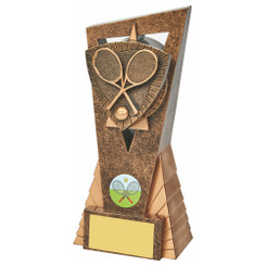 Antique Gold Tennis Edge Trophy - 18cm