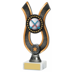 Antique Silver Ribbon Award - Hockey - 20cm
