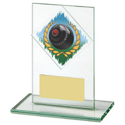Jade Glass Lawn Bowls Award - 12cm