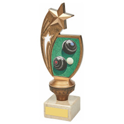 Antique Gold Lawn Bowls Star Award - 21cm