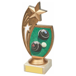 Antique Gold Lawn Bowls Star Award - 17cm