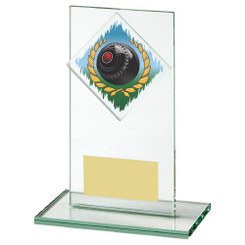 Jade Glass Lawn Bowls Award - 14cm