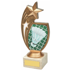Antique Gold Badminton Star Award - 18.5cm