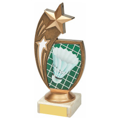 Antique Gold Badminton Star Award - 17cm