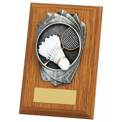 "Rose" Light Oak Plaque - Badminton - 15cm