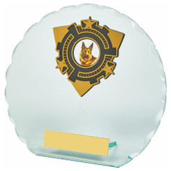 Jade Glass Award with Trim - 14cm