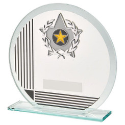 Glass Award with Black Stripe and Trim - 17cm