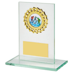 Jade Glass Stand with Gold Trim - 12cm