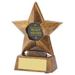 Antique Gold Resin Star Award - 10cm