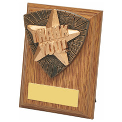 Wood Plaque with Resin Thank You Trim - 10cm