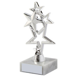 Silver Stars Achievement Trophy - 14cm