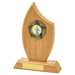 Light Oak Sail Wood Stand Award - 19cm