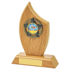 Light Oak Sail Wood Stand Award - 16.5cm