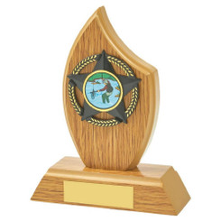 Light Oak Sail Wood Stand Award - 14cm