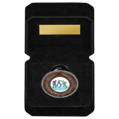 50mm Milled Edge Medal in Luxury Black Case - 5cm