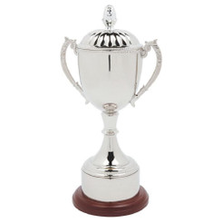 Nickel Plated Cup with Lid & Plinth Band - 50cm
