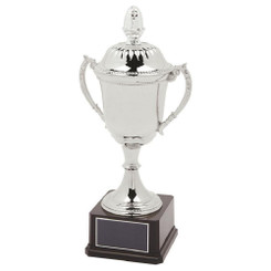 Nickel Plated Cup on Black Weighted Base with Lid - 41cm