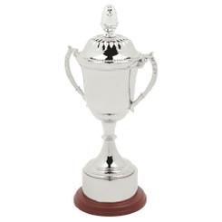 Nickel Plated Cup with Plinth Band & Lid - 40cm