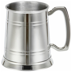 1 Pint Banded Stainless Steel Tankard - 11.5cm