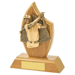 Wood Stand with Male Golf Resin Trim - 14cm