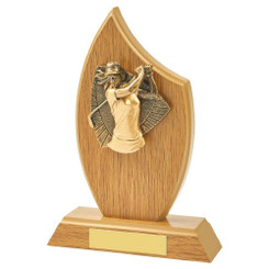 Wood Stand with Female Golf Resin Trim - 19cm