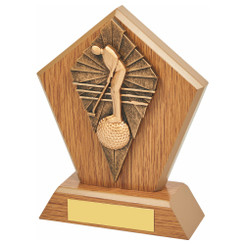 Wood Stand with Male Golf Putter Resin Trim - 15cm