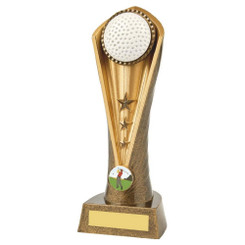 Antique Gold Golf Ball Cobra Trophy - 23cm