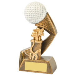 Antique Gold/White Golf Bag/Ball Resin - 13.5cm