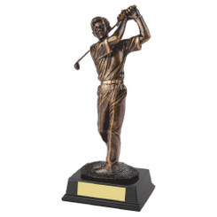 Antique Gold Resin Male Golfer - 25cm