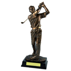 Antique Gold Resin Male Golfer - 35cm