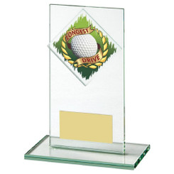 Jade Glass Longest Drive Golf Award - 14cm