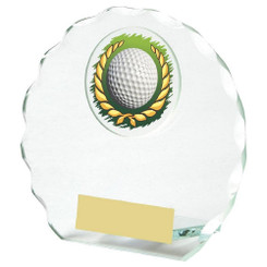 Jade Glass Golf Ball Award - 11cm